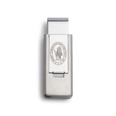 Stainless Steel PVD Finish Flip Money Clip w/St. Christopher